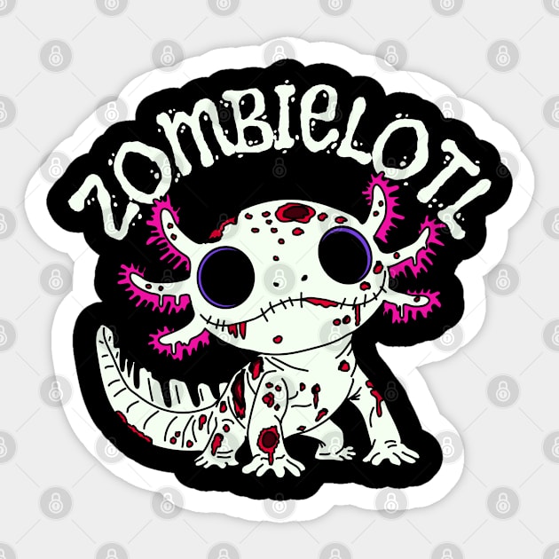 Zombie Axolotl Sticker by H. R. Sinclair